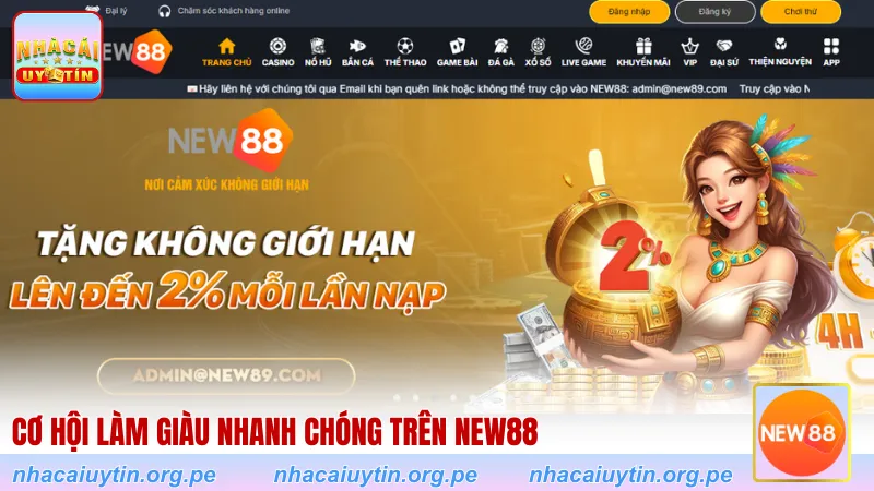 Cơ hội làm giàu nhanh chóng trên New88