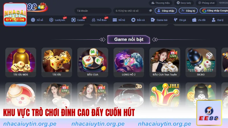 Khu vực trò chơi đỉnh cao đầy cuốn hút