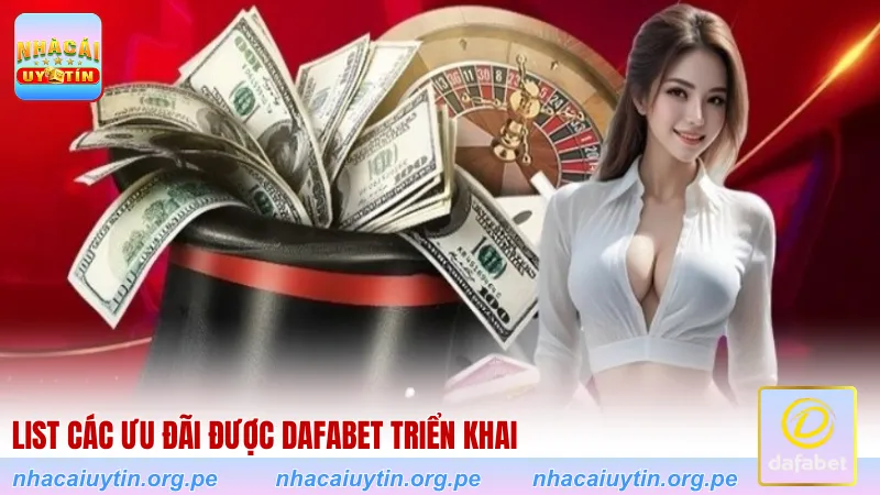 List các ưu đãi được Dafabet triển khai