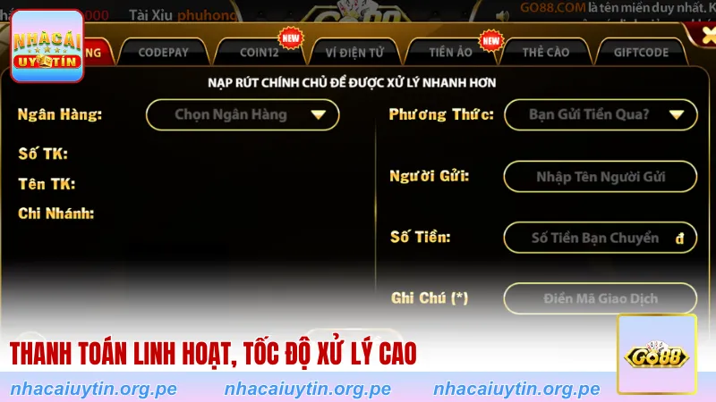 Thanh toán linh hoạt, tốc độ xử lý cao