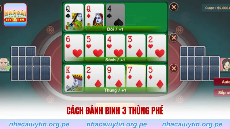 Cách đánh binh 3 thùng phé